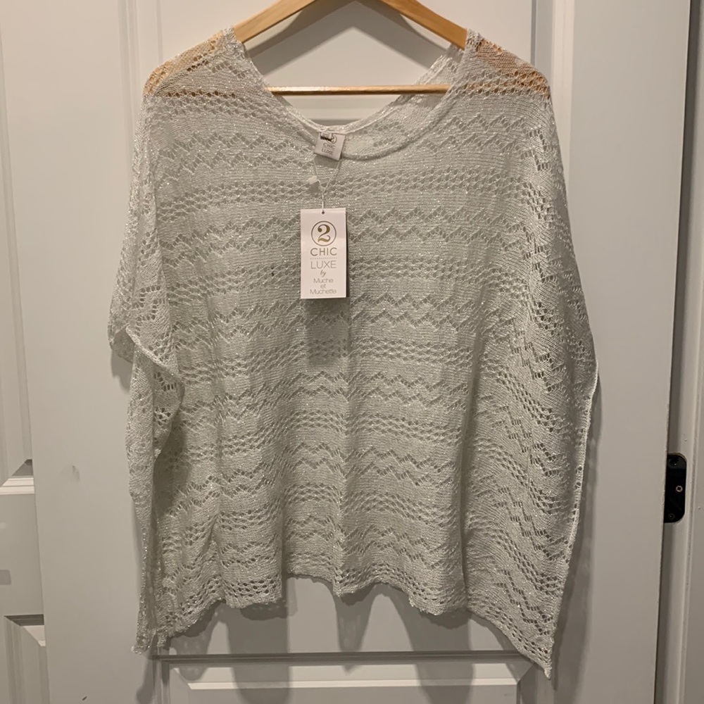 2 Chic Luxe  by Muche et Muchette white sparkle poncho